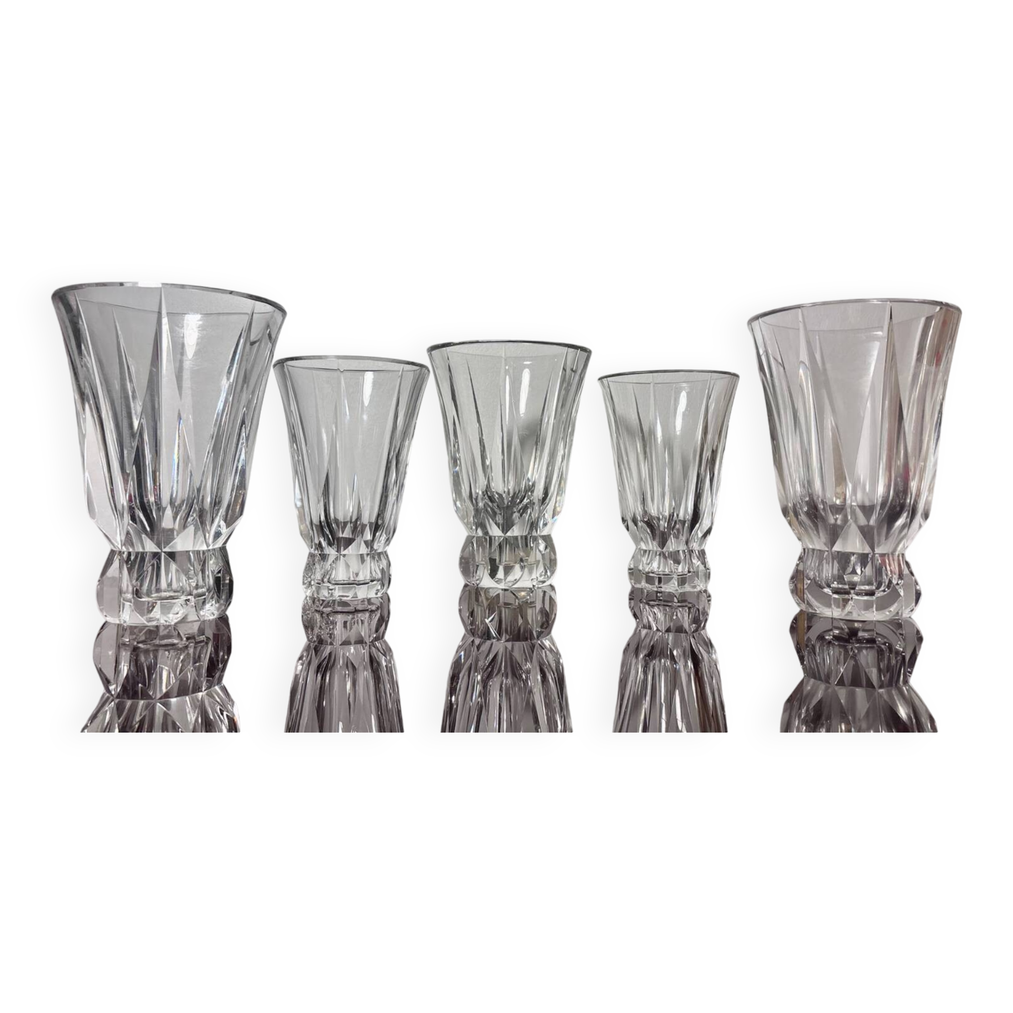 Collection of 5 Vases Saint Louis