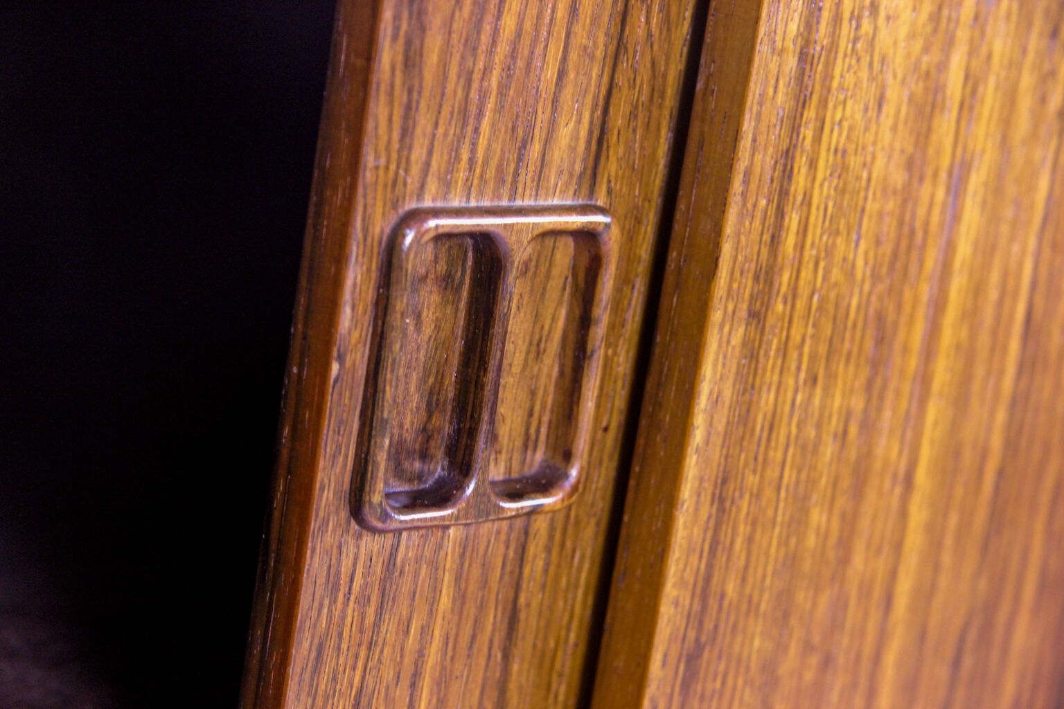 Pair of rosewood slide door sideboards, Denmark 1960s