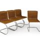 Mr10 chair set in rattan by Ludwig Mies van der Rohe