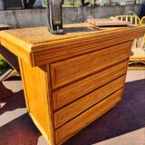 McGuire Rattan and Bamboo Chest of Drawers