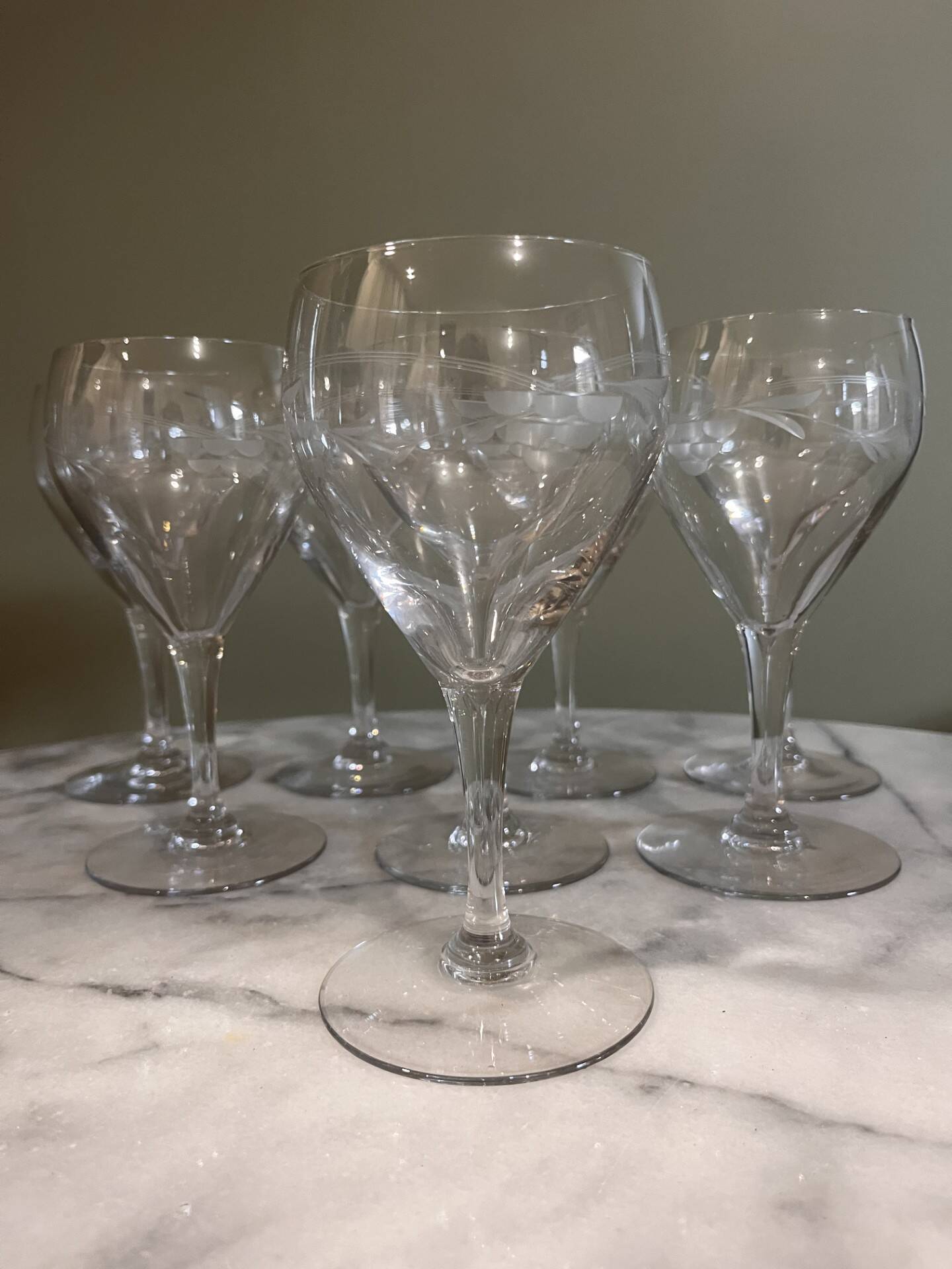 Antique engraved glasses