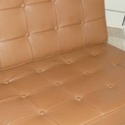 Steel and leather chair in the style of Knoll, 1980s.