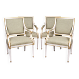 Set of four classic Louis XVI armchairs. Solid wood.