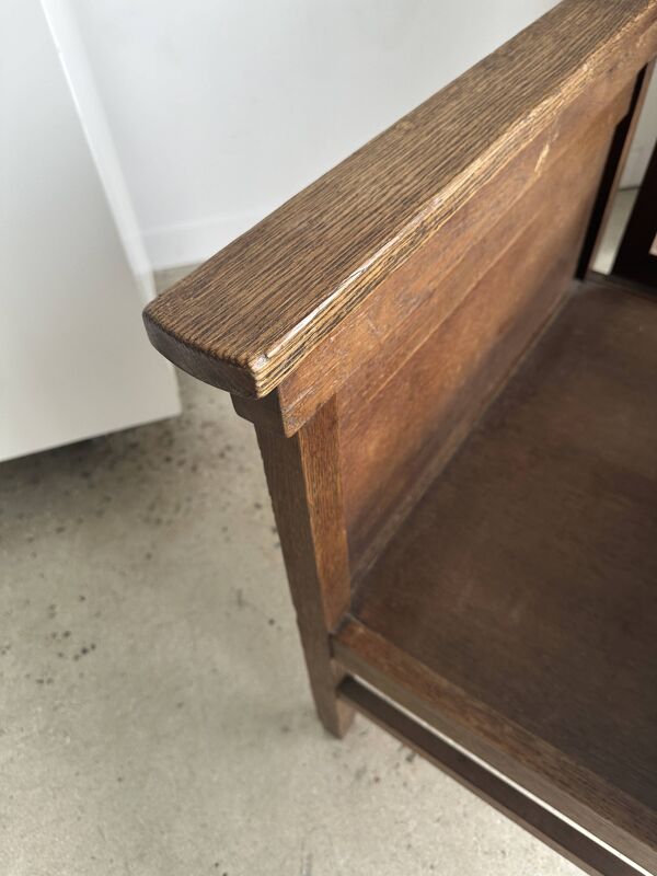 Large fauteuil en bois à dossier inclinable réglable