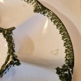 Lot of 8 oyster plates in GIEN France barbotine earthenware stamped