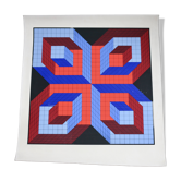 Victor Vasarely, Idom Stri, sérigraphie sur papier Arches, non signée