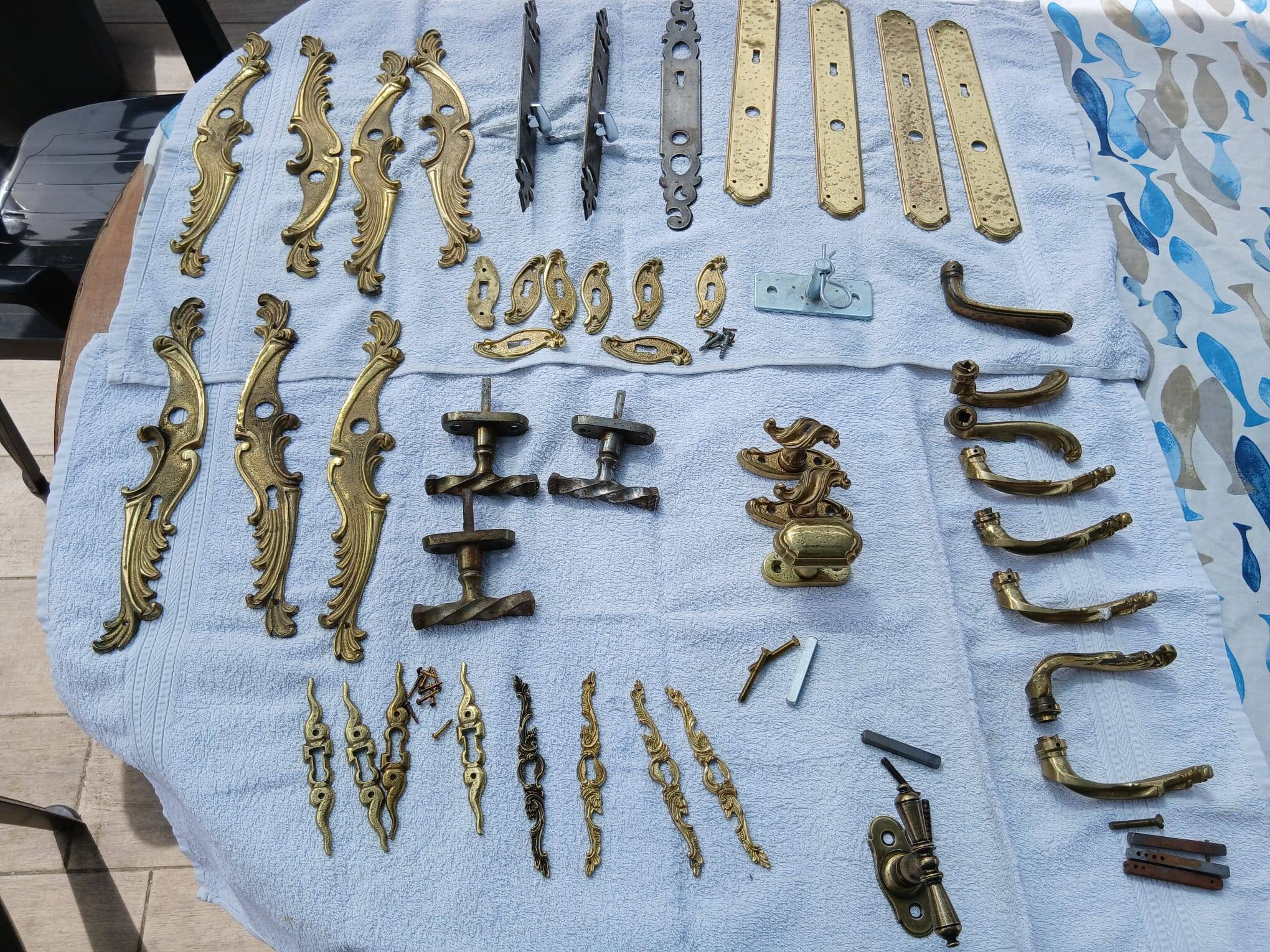 New collection partly of antique hardware brass