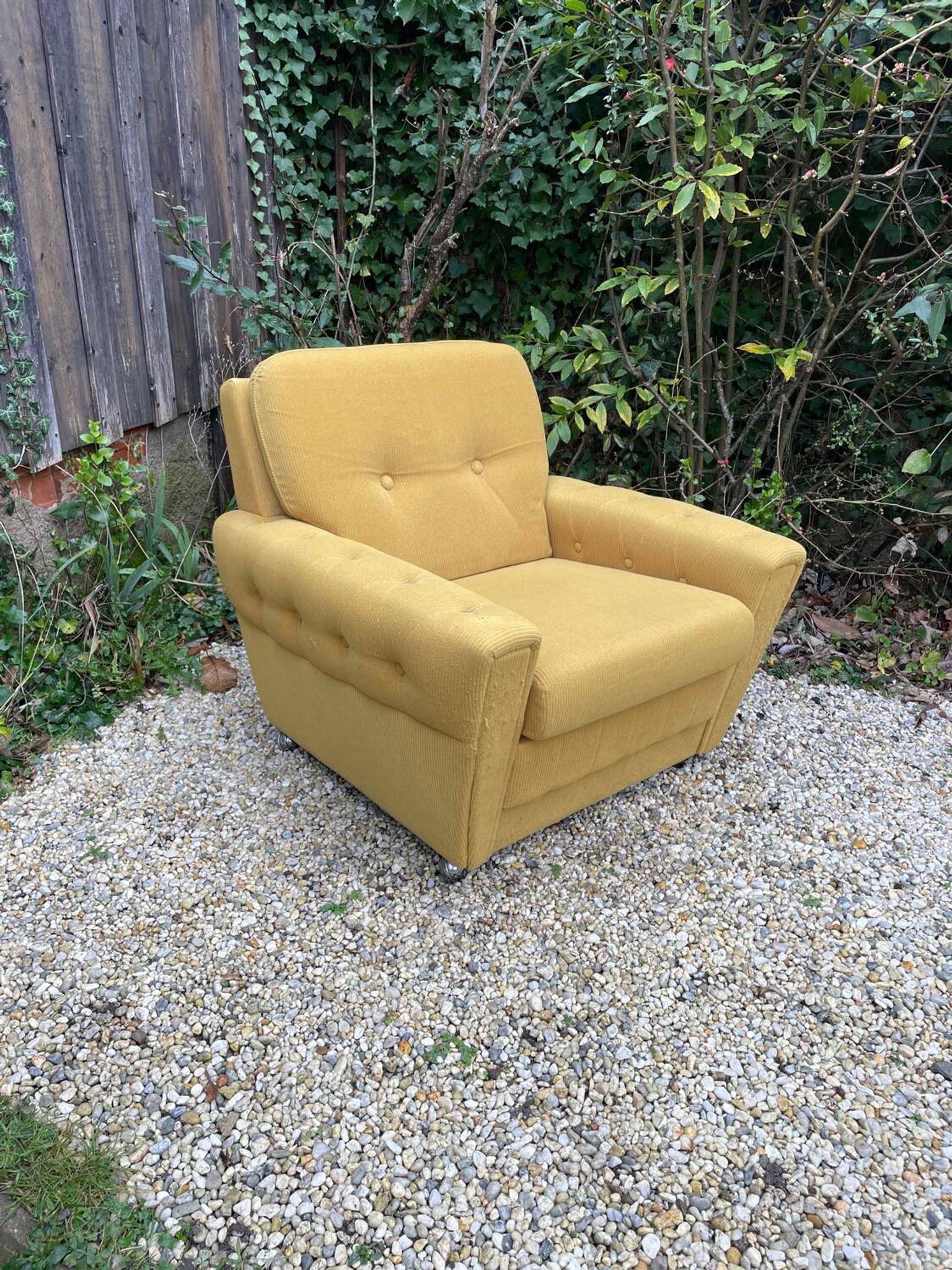 70s velvet club armchair