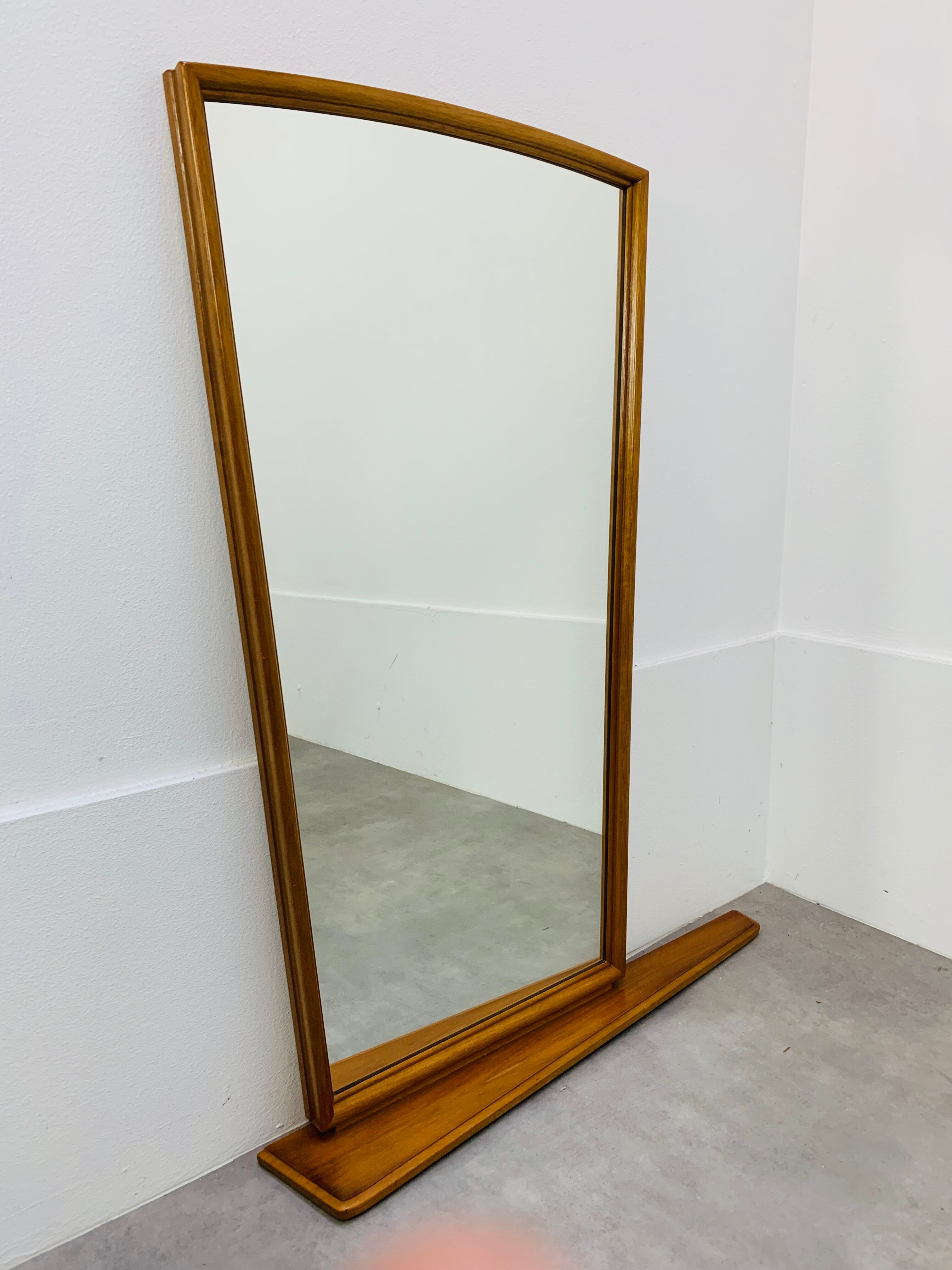 50s shelf mirror asymmetrical wood