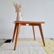 Table basse pieds compas dessus marqueté