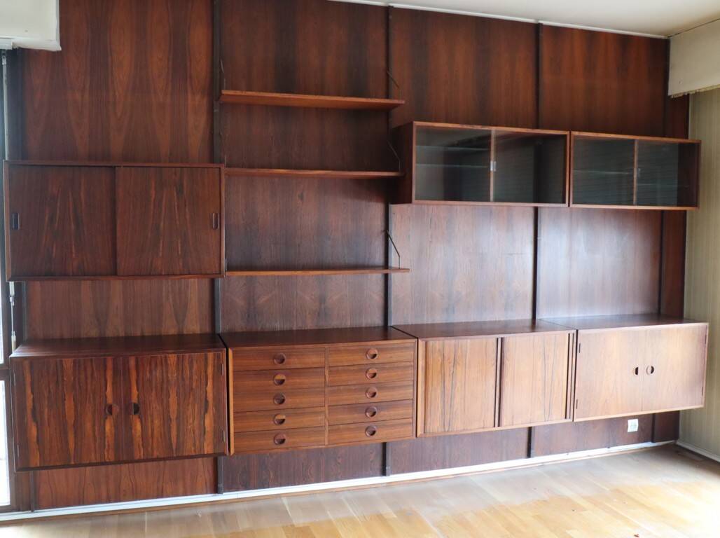 Danish wall bookcase by Thygesen and Sorensen in rosewood, 1960