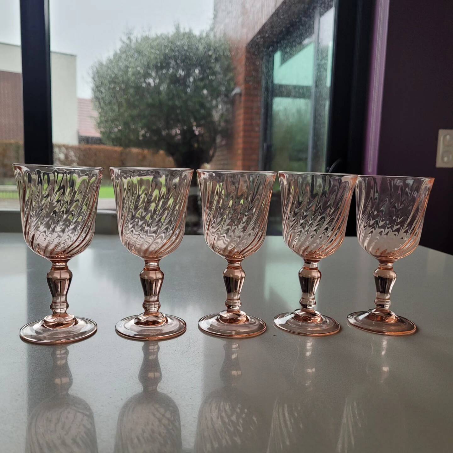 5 verres à pied Rosaline