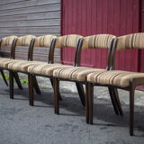 Set of 6 vintage chairs Self n14 solid wood 1960