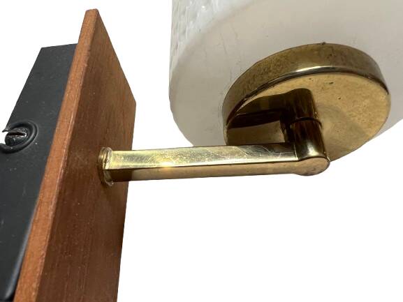 Pair of wood and glass wall sconces