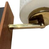 Pair of wood and glass wall sconces