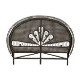 Vintage headboard in black rattan