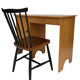 Art deco birch wood compact desk 1960