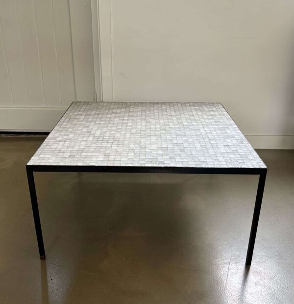 Table basse carrée en mosaïque, design Floris H. Fiedeldij pour Artimeta, Pays-Bas, années 1950