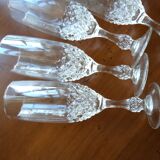 Set of 6 cut crystal champagne flutes