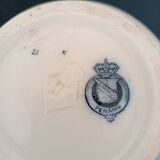 Pitcher jug vase earthenware floral decor blue early 20th century