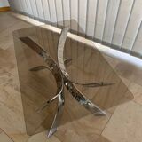 Vintage 70s chrome/glass coffee table