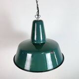 Large Industrial Green Enamel Factory Pendant Lamp, 1960s