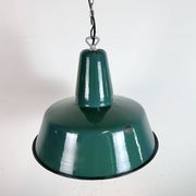 Large Industrial Green Enamel Factory Pendant Lamp, 1960s