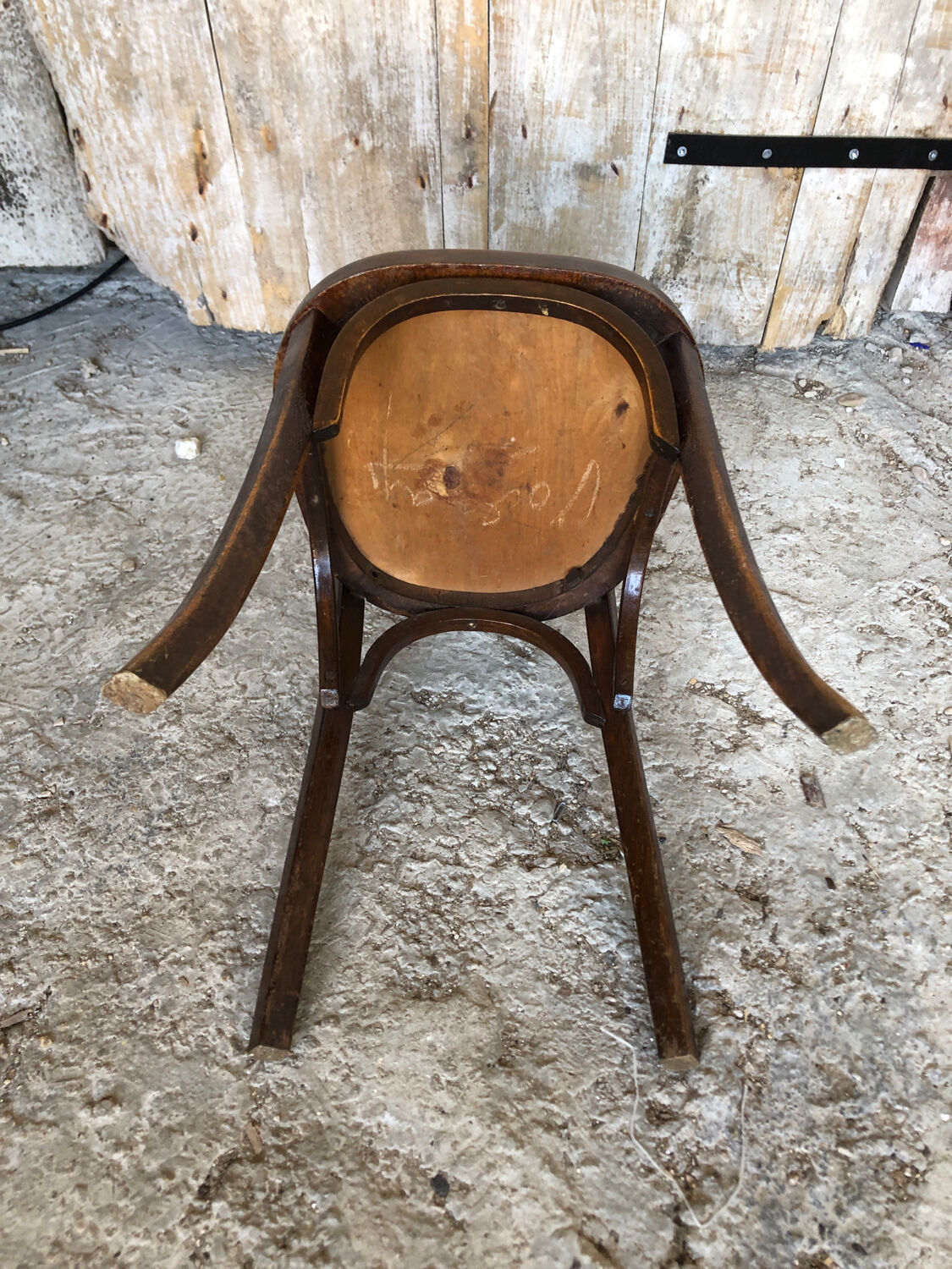 Chair bistrot baumann dark wood 70s vintage #a201