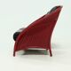 Set of 2 Sculptural Lounge Chairs in Red Lacquered Rattan 1970s