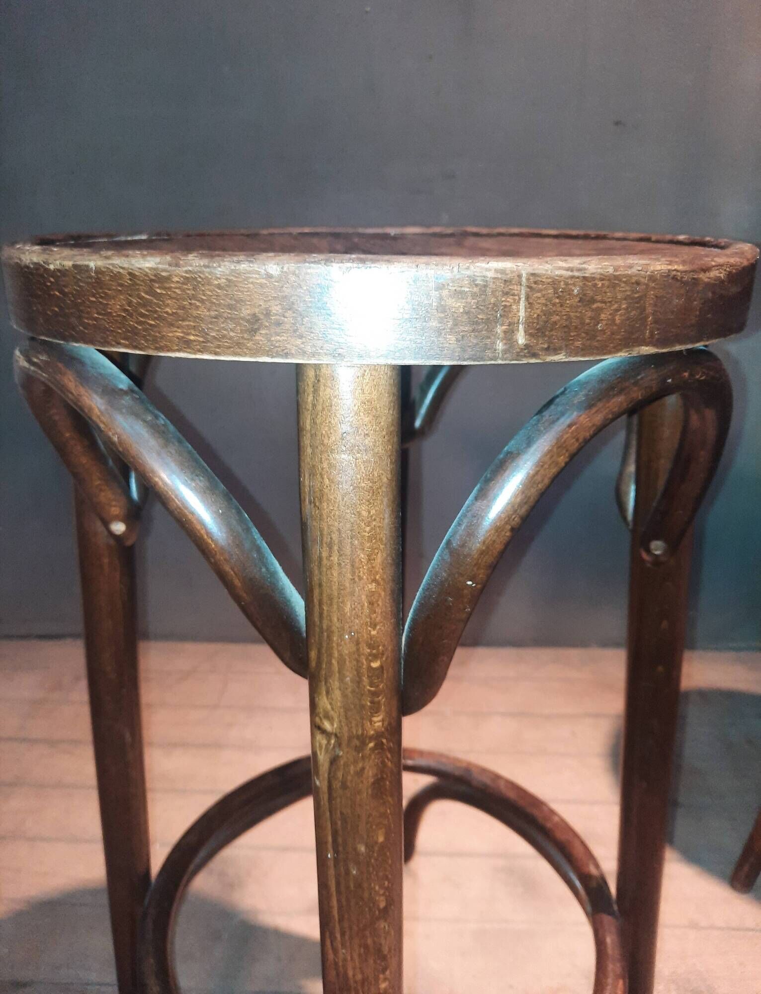 Set of 4 bar stools in "Thonet" style.