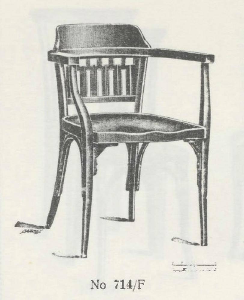 Secession office chair no. 714 by Otto Wagner for J&J Kohn