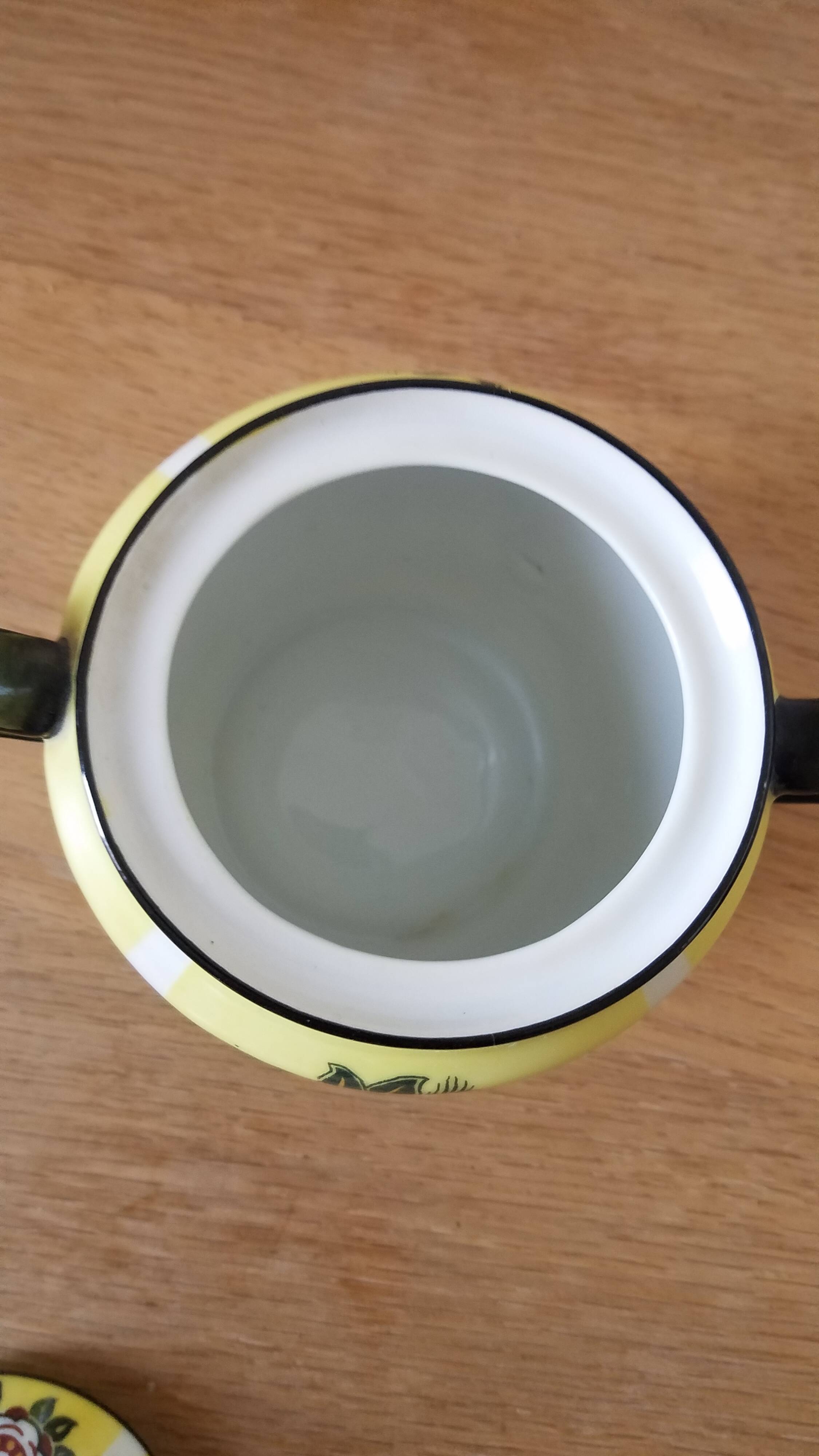 Vintage floral porcelain sugar bowl