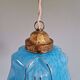 Art Deco pendant light in speckled blue glass, 1920s-30s