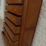 Weekly chest of drawers with secret shelf and its 7 drawers, made in the old-fashioned way from solid wood with knob
