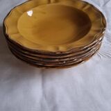 6 ochre deep plates from the Faïencerie de Haute Provence.