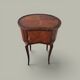 Curved side table in Louis XV style with marquetry - late 19th century