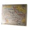 Carte géographique vintage France canaux recto verso