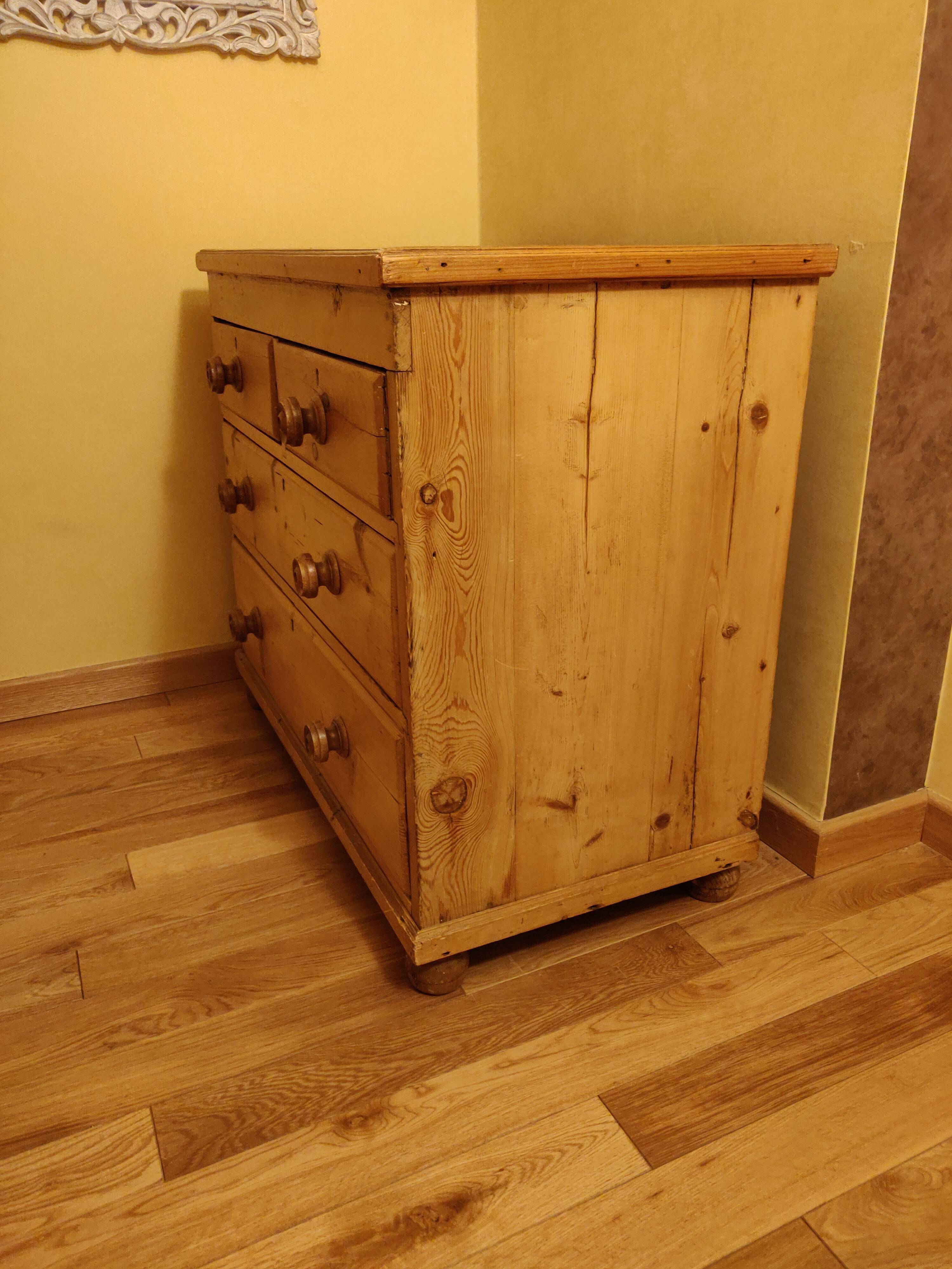 Commode 4 tiroirs en bois style anglais