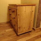 Commode 4 tiroirs en bois style anglais