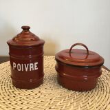 Set of two old enamelled boxes
