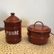Set of two old enamelled boxes