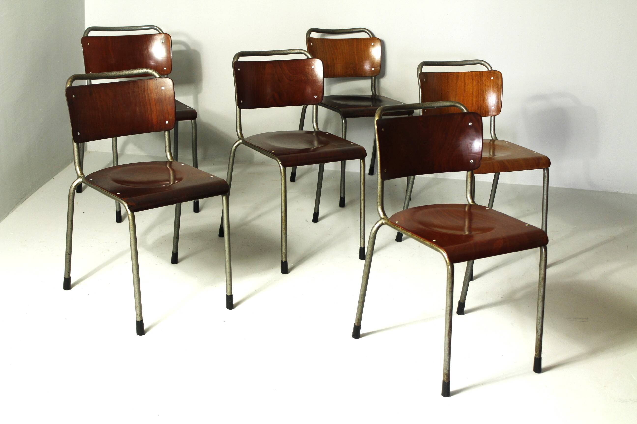 Model 106 Chairs by W. H. Gispen for Delft, 1950s, Set of 6