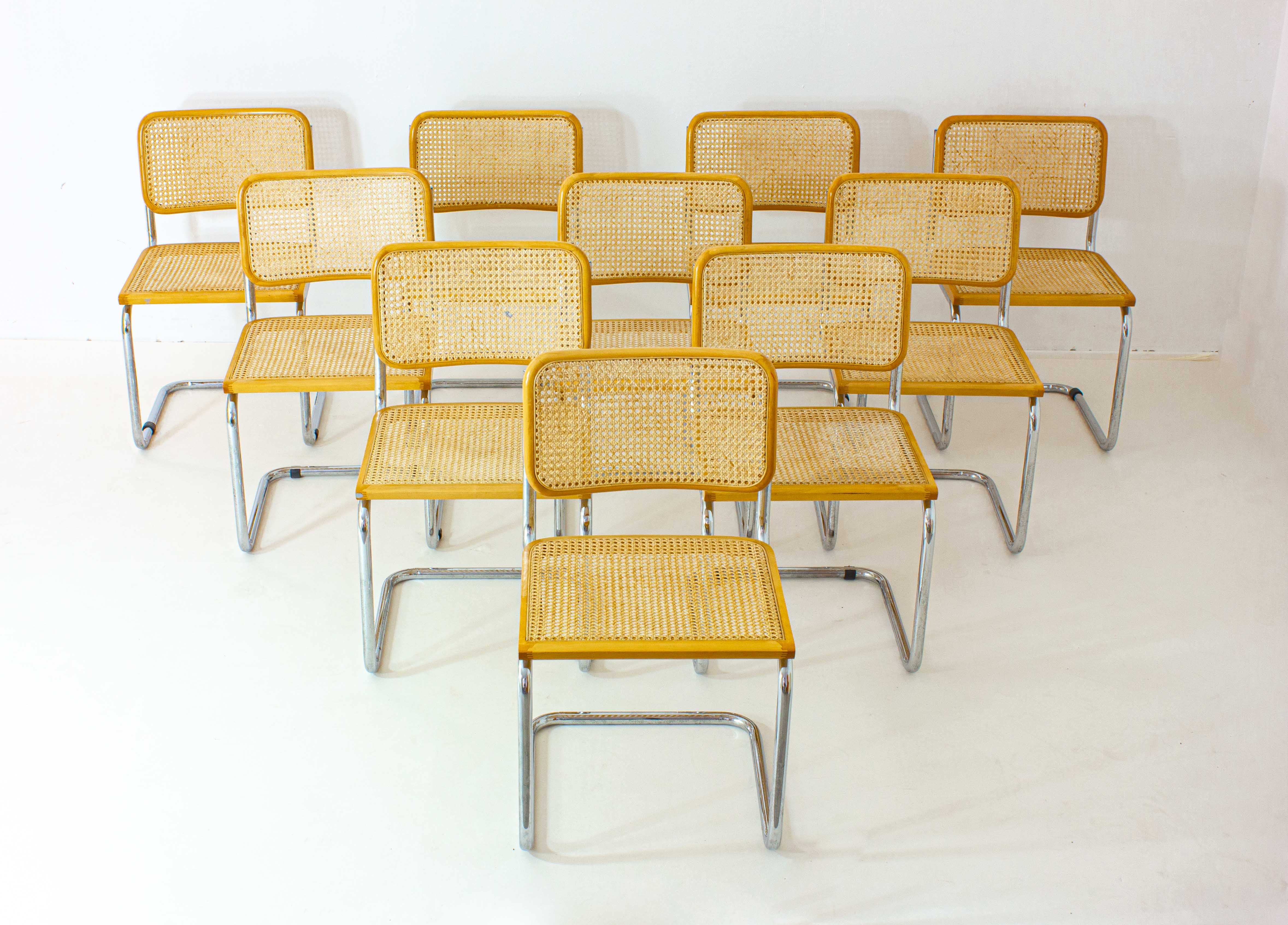 Set of 10 Breuer s32 chair, Italy 1970s