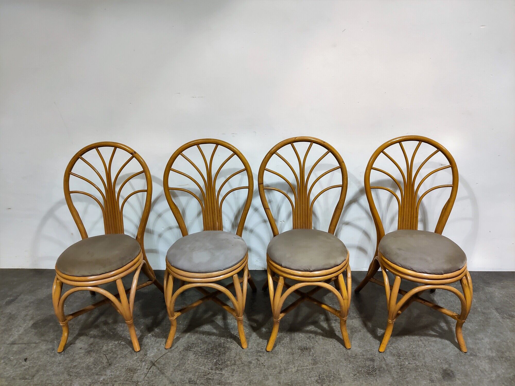Vintage bamboo dining chairs, 1960s