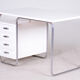 White Bauhaus desk made in 1930s Czechia by Robert Slezak