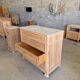 Walnut chest of drawers with white marble.