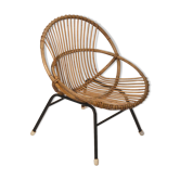Fauteuil corbeille rotin