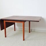 Hans J. Wegner Drop Leaf Table in Solid Teak and Oak for GETAMA