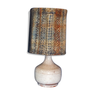 Vintage sandstone lamp and wool lampshade