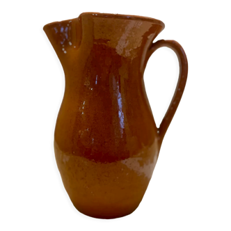 Vintage glazed terracotta pitcher